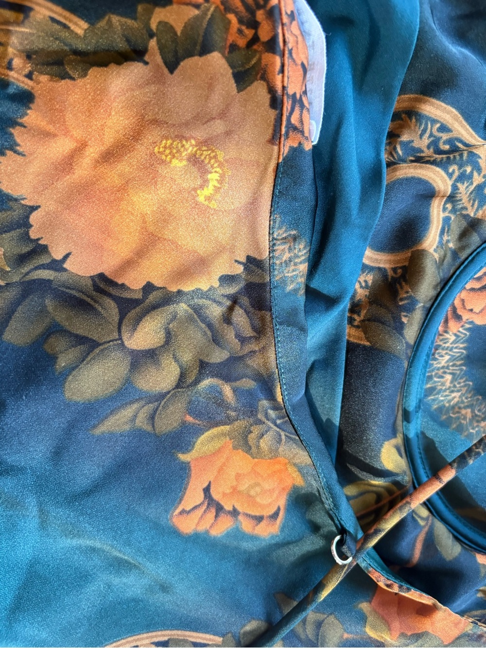 12th Tribe Alexandria Teal Floral Slip Dress Size L NWOT - Picture 10 of 11